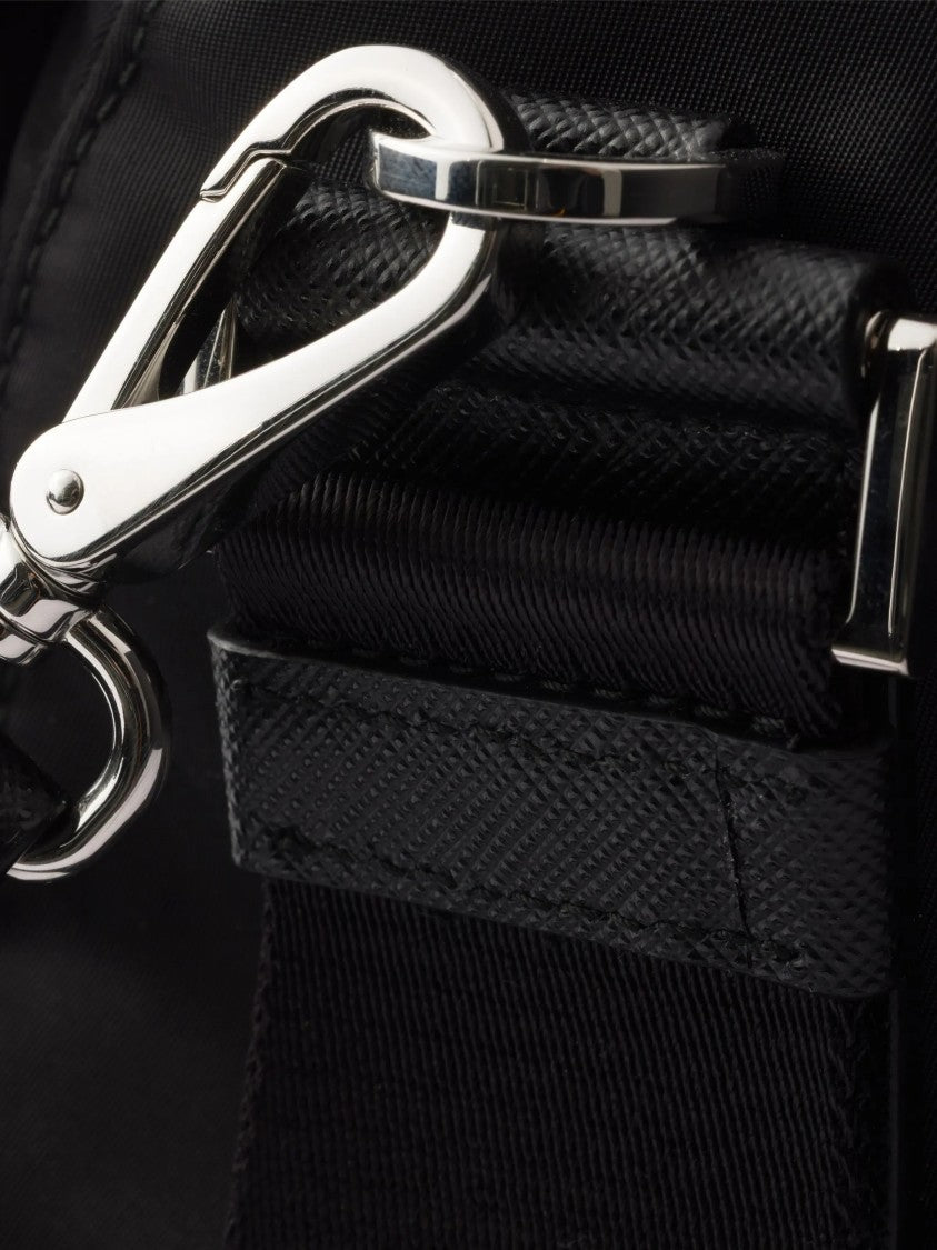 Prada Rectangular Shoulder Bag With Leather Accents