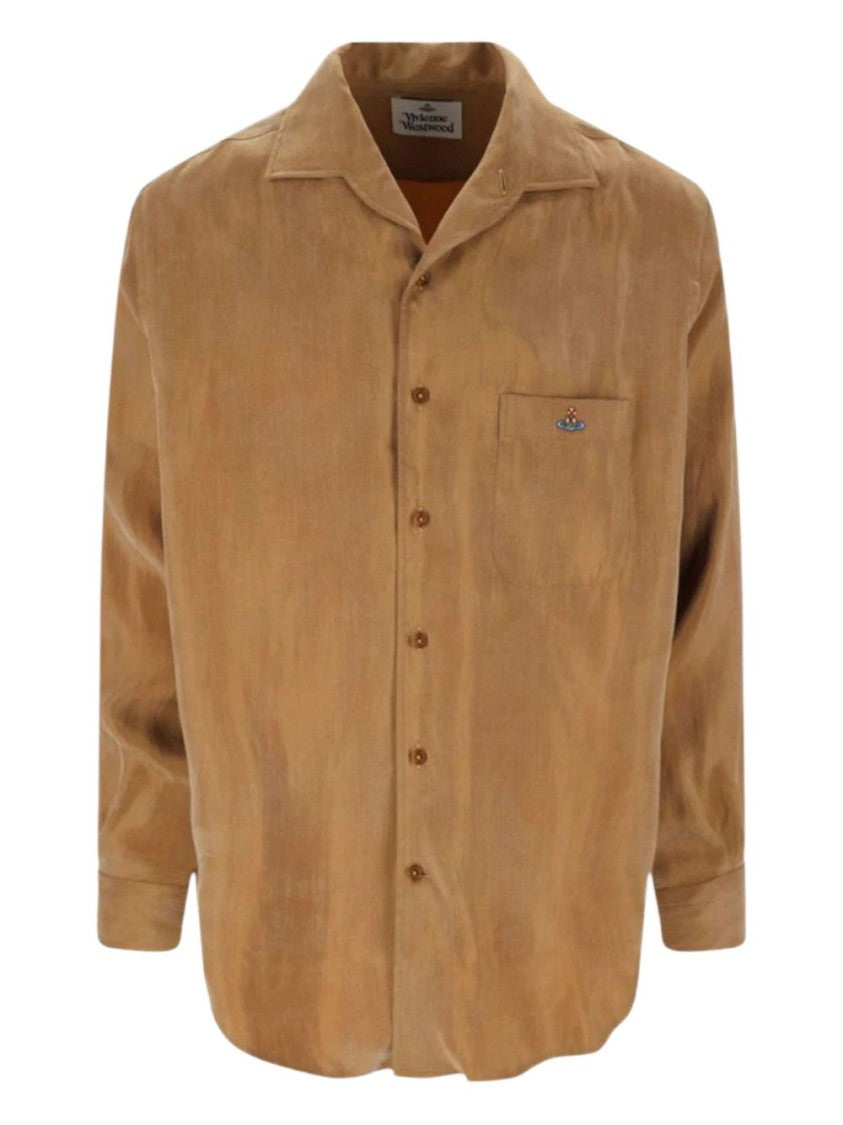 Vivienne Westwood Caramel Brown Relaxed Logo Embroidery Shirt