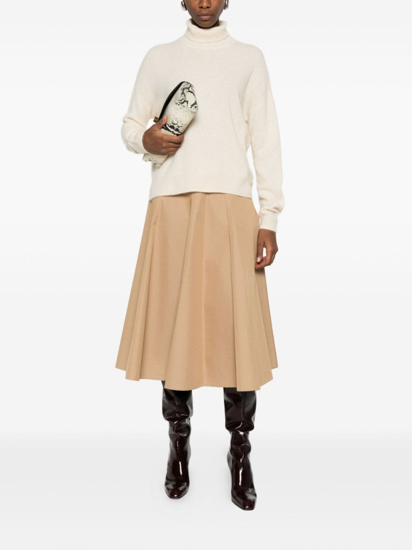 Majestic Filatures High Turtleneck White Knit Sweater