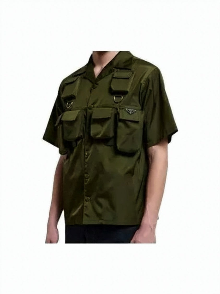 Prada Boxy Fit Short-Sleeved Shirt With Flap Pockets
