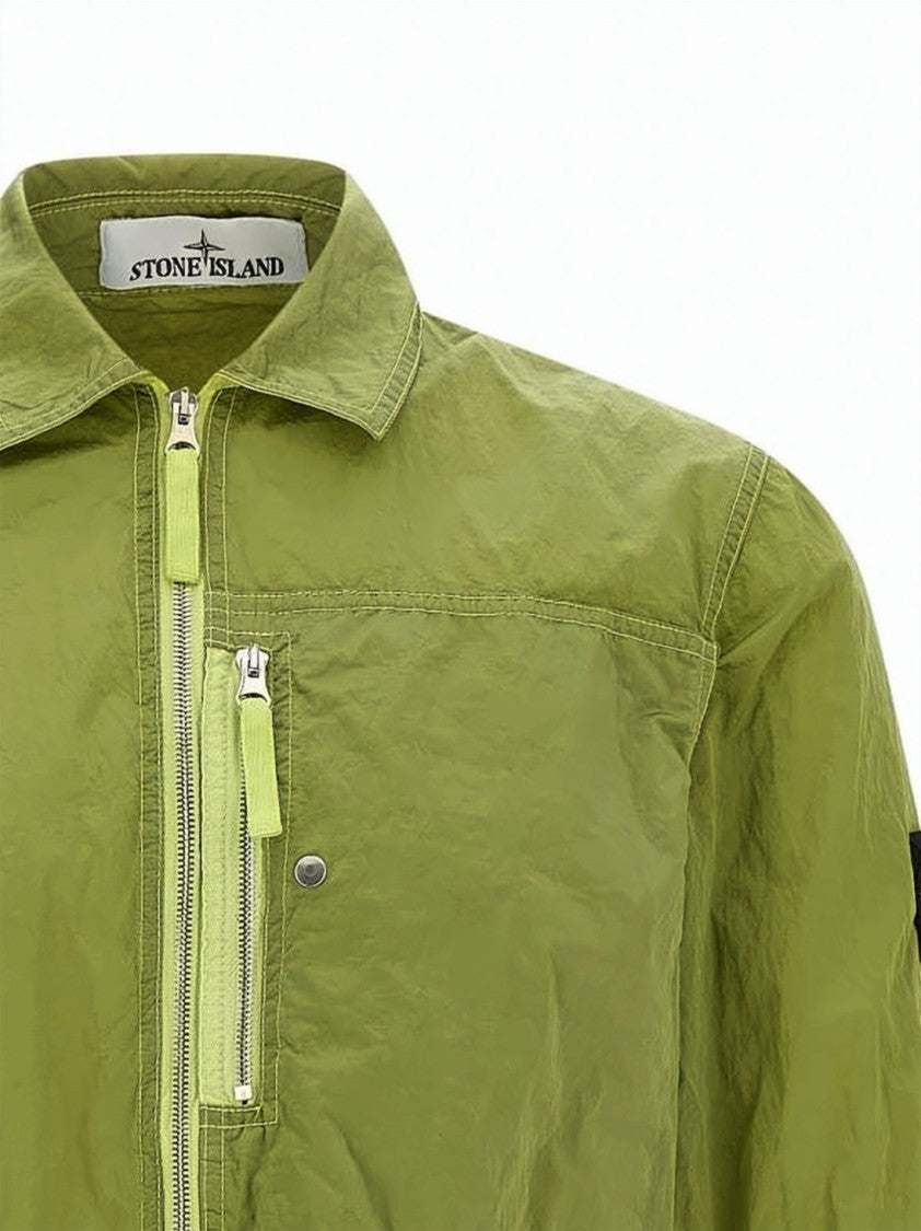 Stone Island Lightweight Long-Sleeve Shirt With Zippered Front