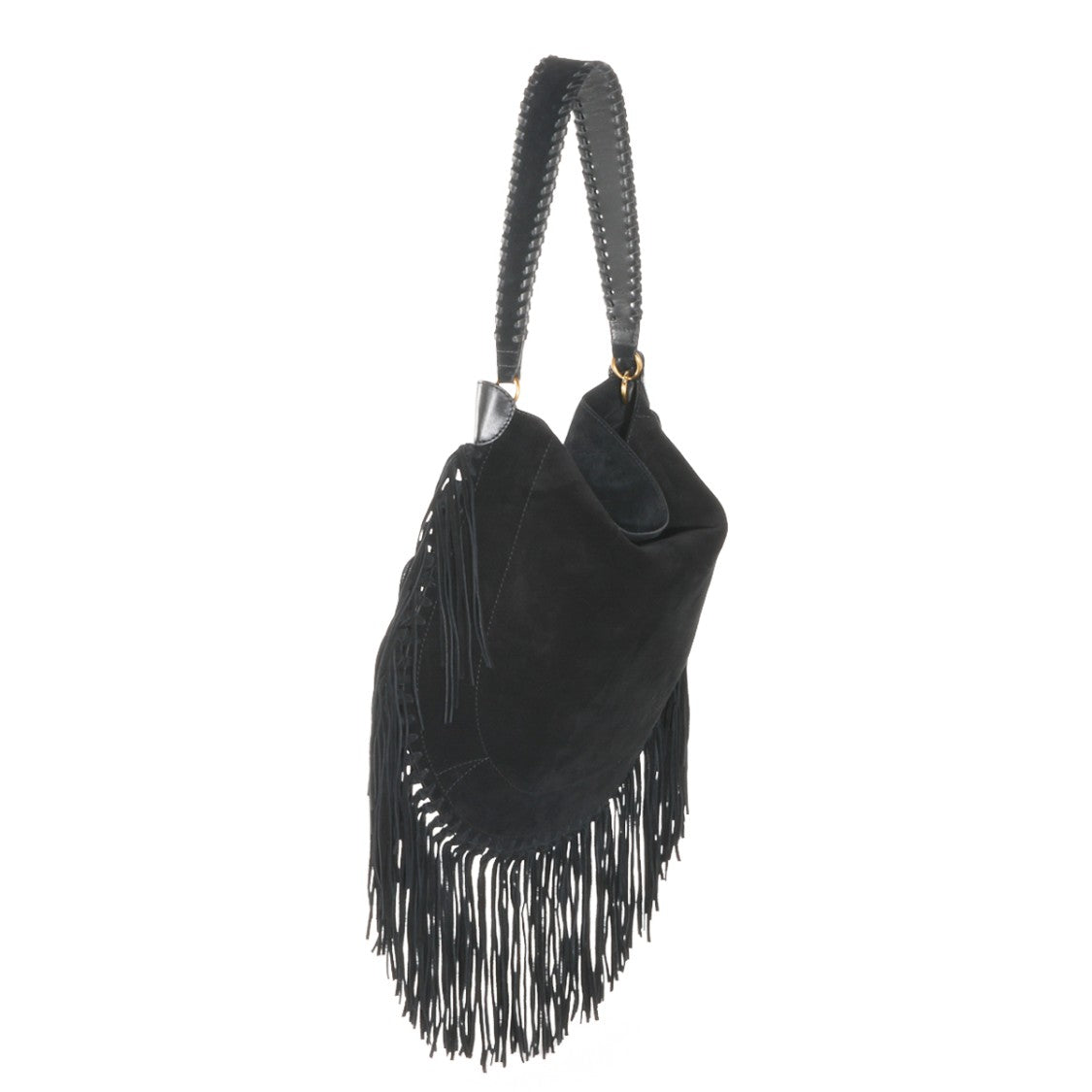 Isabel Marant Black Suede Handbag With Fringe