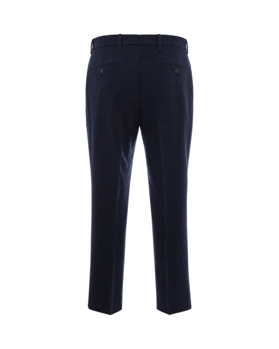 Briglia Navy Portobello Wool-Blend Straight-Leg Pants