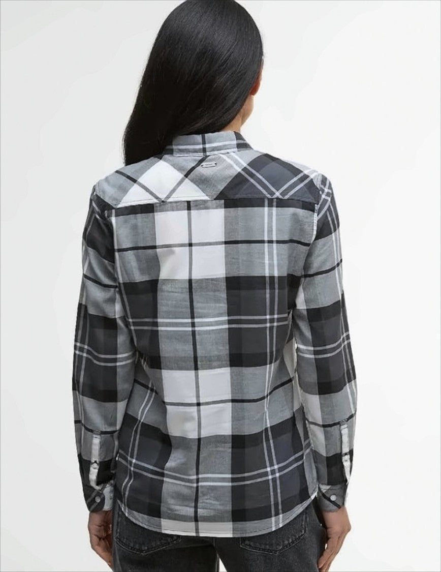 Barbour Monochrome Tartan Print Long Sleeve Barbour Shirt