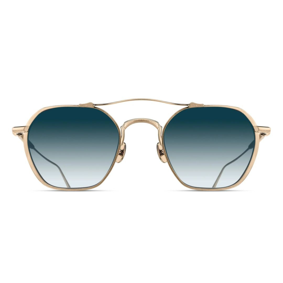 Matsuda M3145.Sg Hexagonal Gradient Blue Tint Sunglasses With Metal Frame