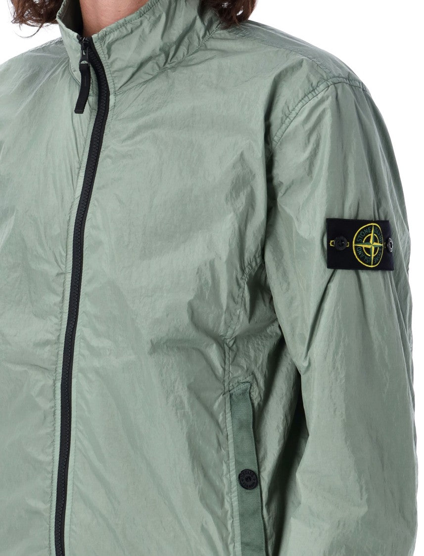 Stone Island Crinkle Bomber Jacket With Stand-Up Collar