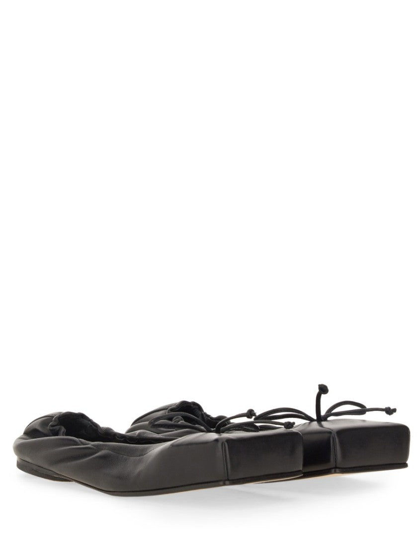 Jacquemus Black Square-Toe Shoes With Gathered Upper