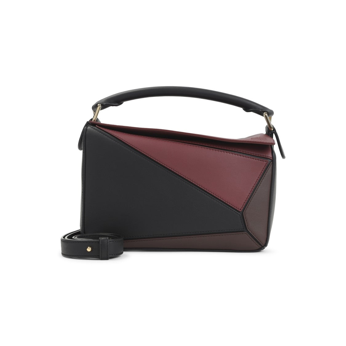 Loewe Geometric Patchwork Shoulder Bag In Calfskin Leather