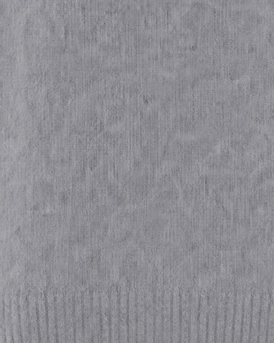 Liu Jo Grey Melange Boxy Brushed Knit Turtleneck Sweater