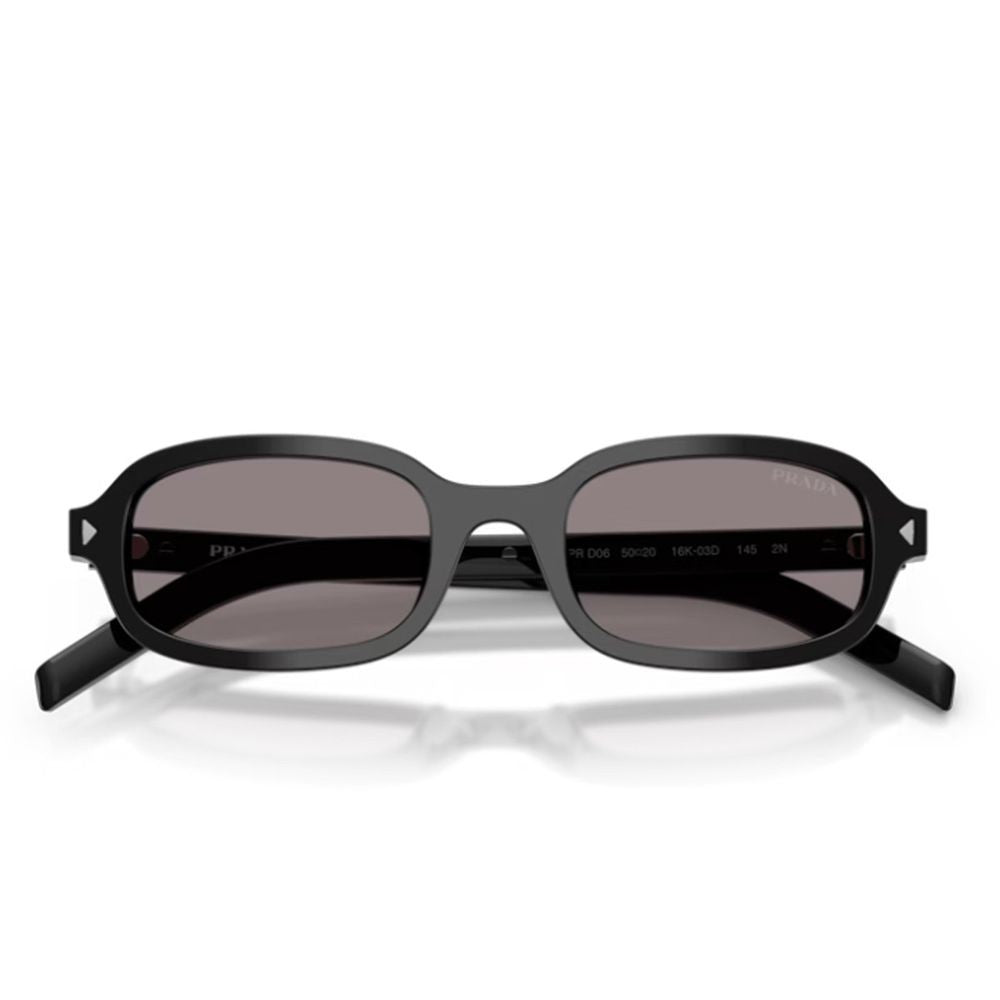 Prada Black Pr D06s Oval Acetate Sunglasses