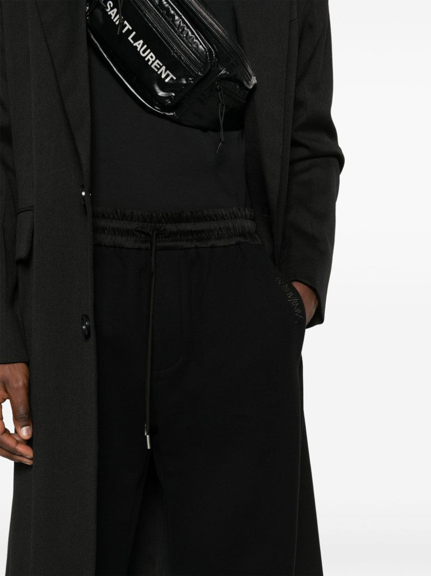 Saint Laurent Relaxed Cotton Trousers With Elastic Waistband And Tapered Cuffs