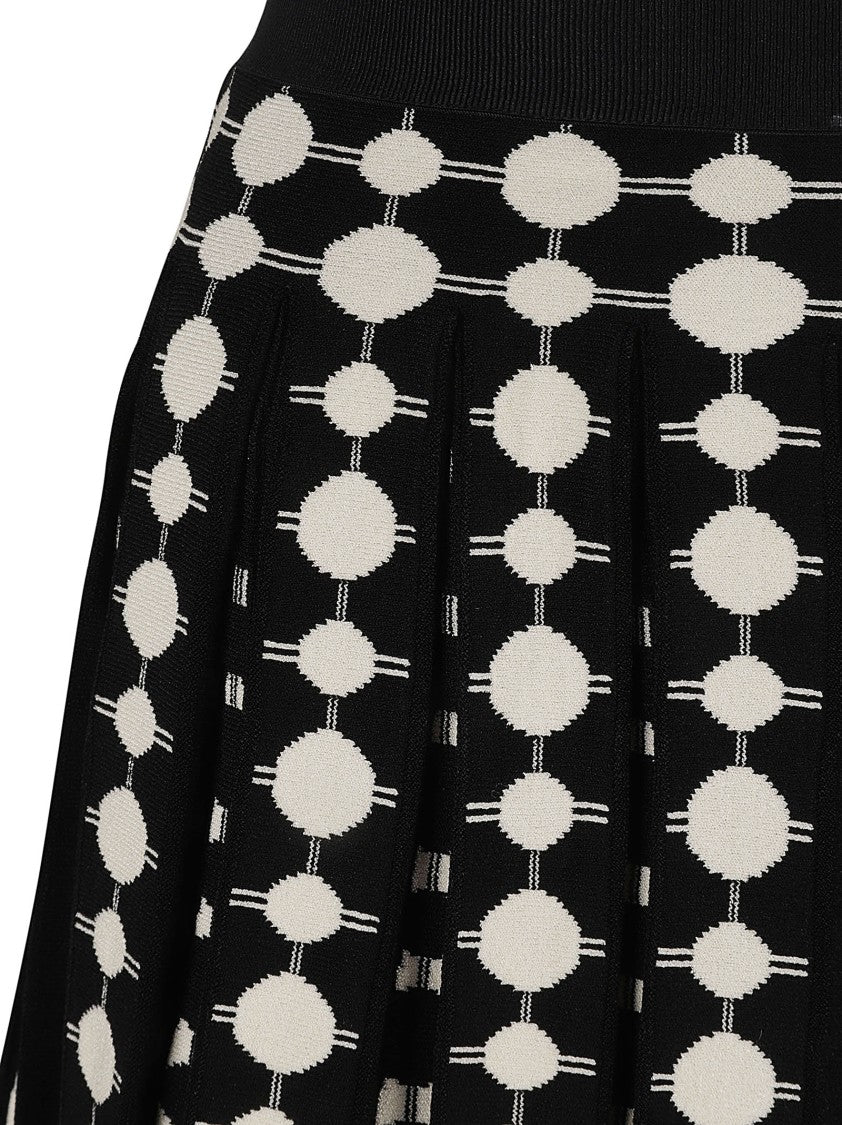 Tory Burch Pleated Skirt With Geometric Dot Pattern