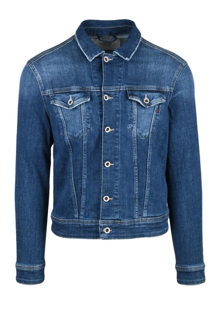 Replay Structured Blue Denim Jacket
