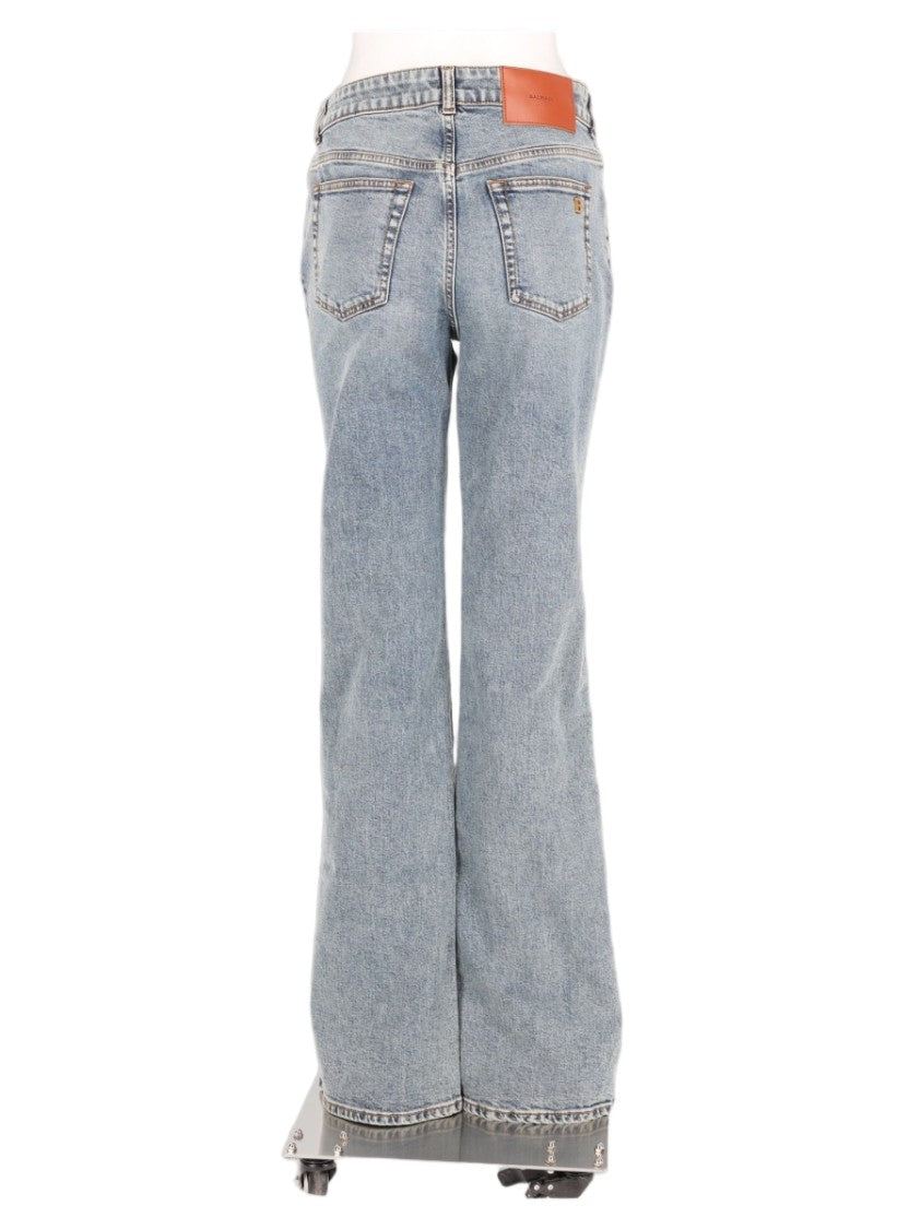 Balmain Blue Light Flared Denim Jeans