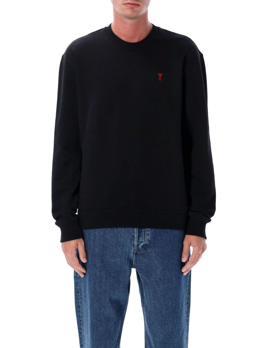 Ami Paris Black Cotton Ami De Coeur Sweatshirt