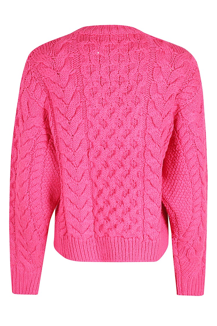 Isabel Marant Étoile Jake Fluorescent Pink Tricot Knit Sweater