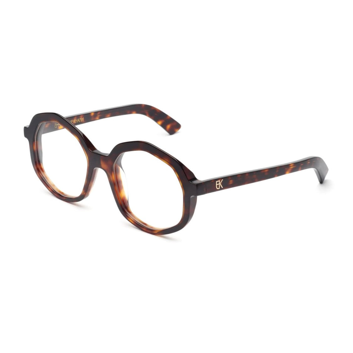 Emmanuelle Khanh Havana Corso Octagonal Acetate Eyeglasses