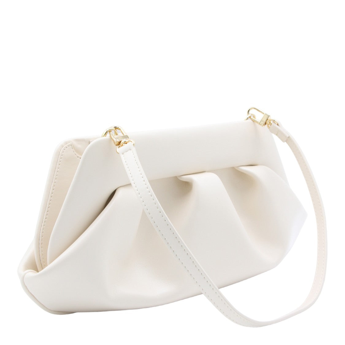 Themoirè Structured Beige Handbag With Minimalist Design