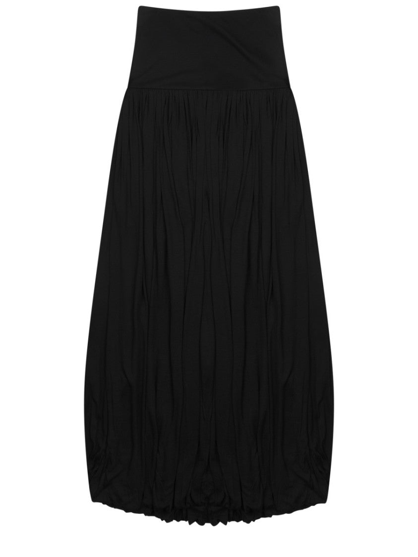 Totême Draped Midi Skirt With High Waistband And Gathered Details