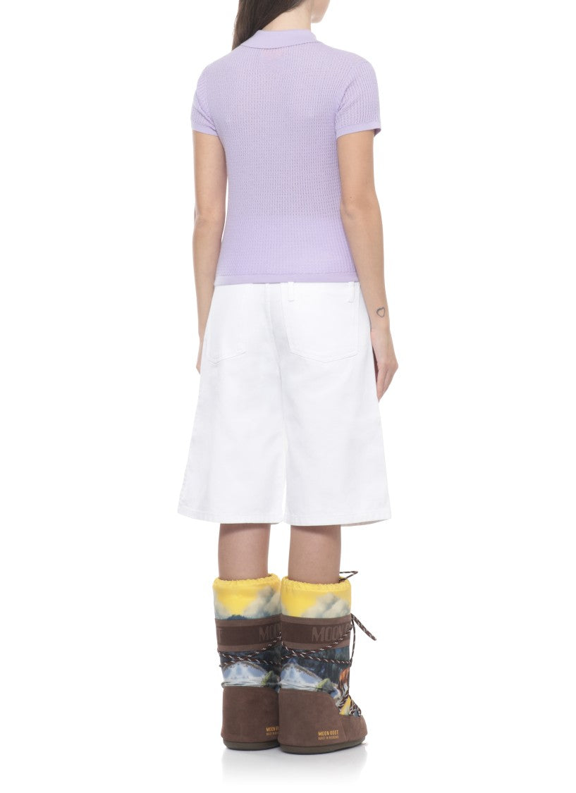 Guest In Residence Lilac Shrunken Cashmere Polo Shirt