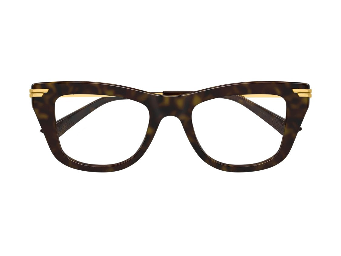 Bottega Veneta Gold Bv1370o Tortoiseshell Acetate Oversized Eyeglasses