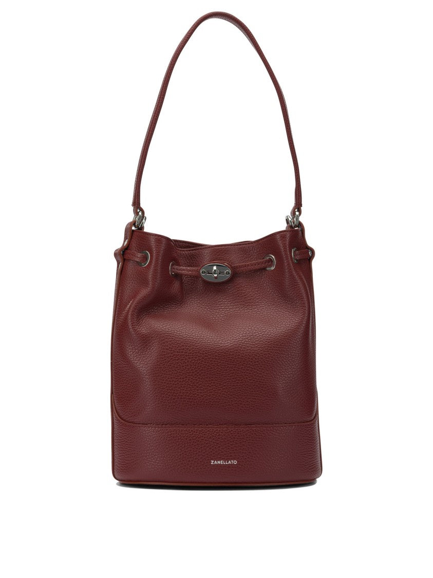 Zanellato Textured Leather Shoulder Bag With Adjustable Strap