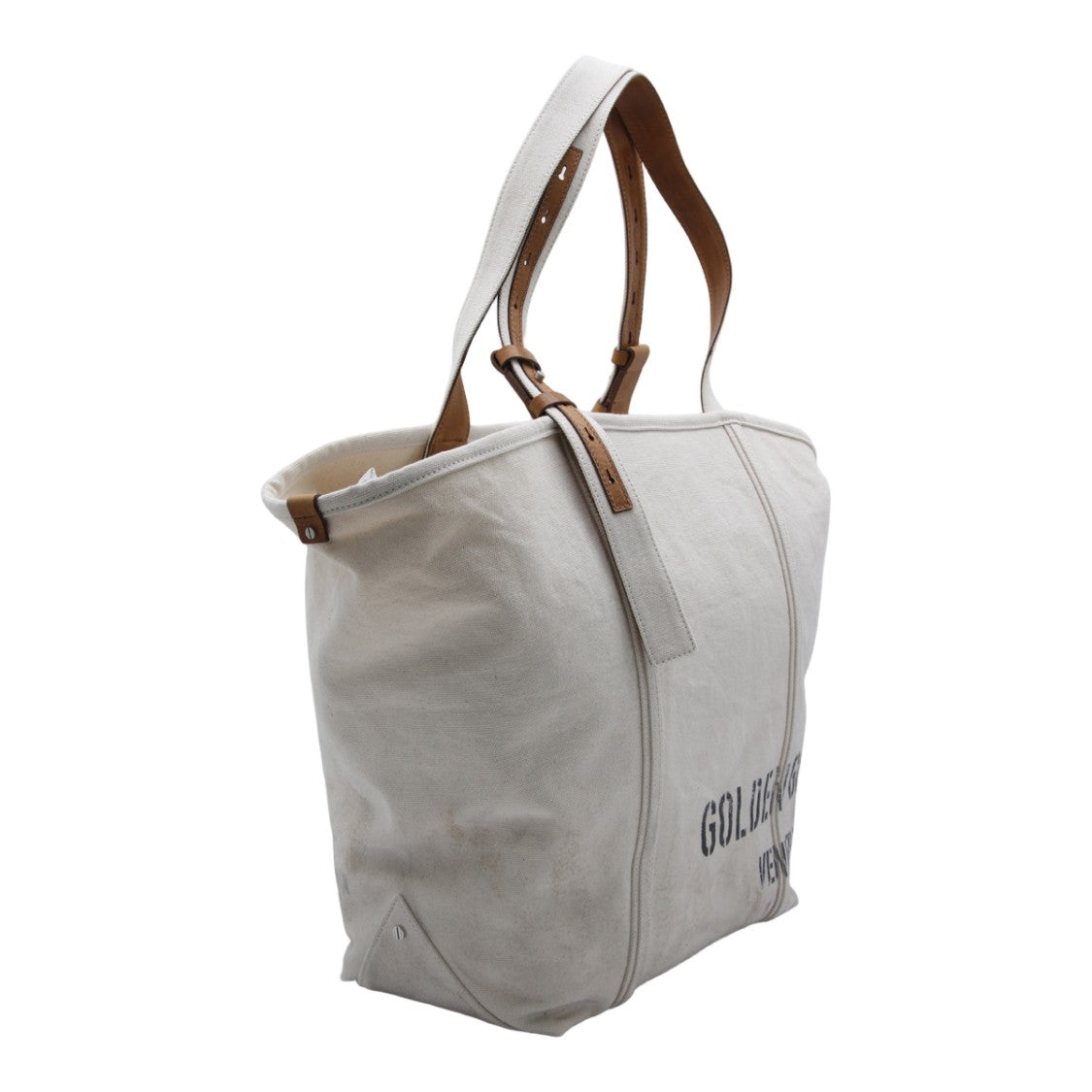 Golden Goose Structured Beige Handbag