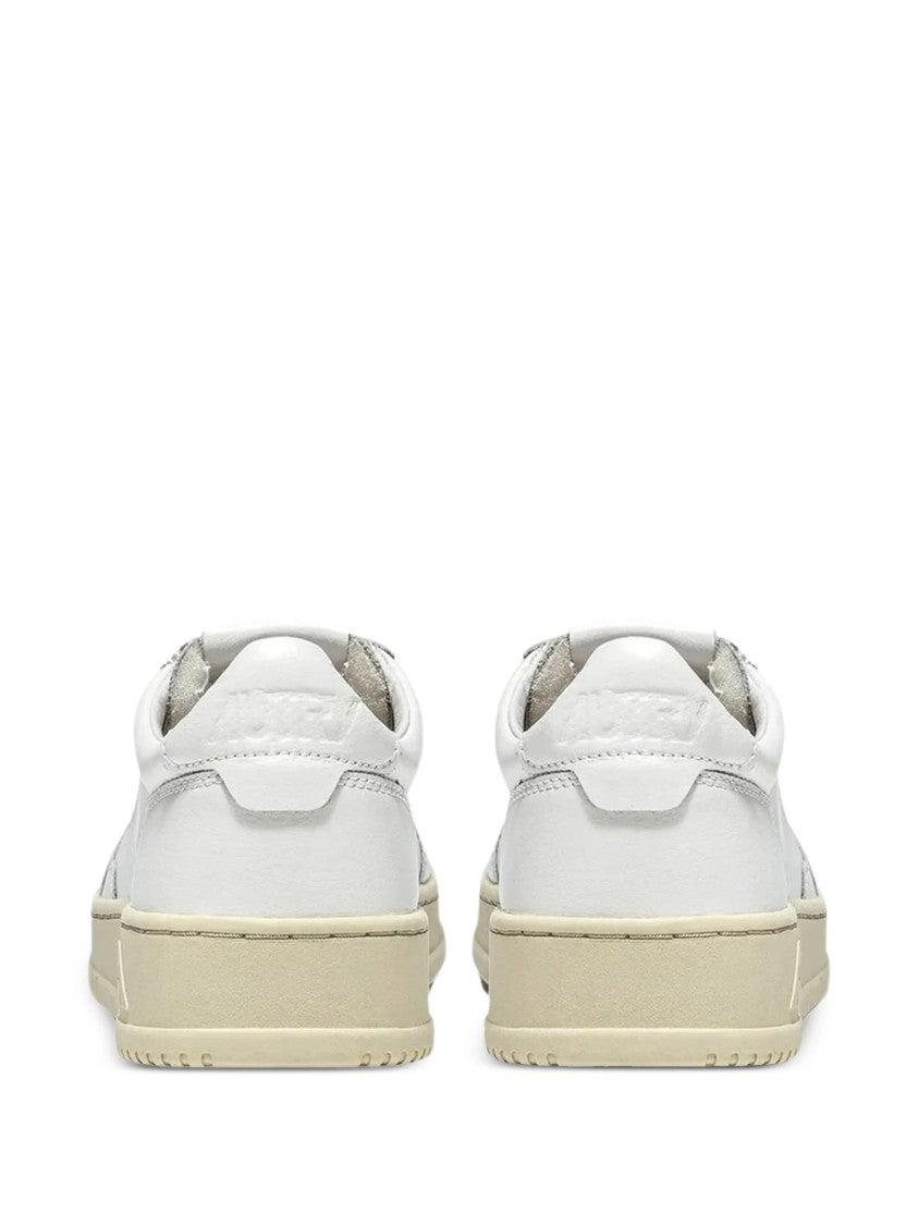 Autry White Medalist Low Leather Perforated Sneakers