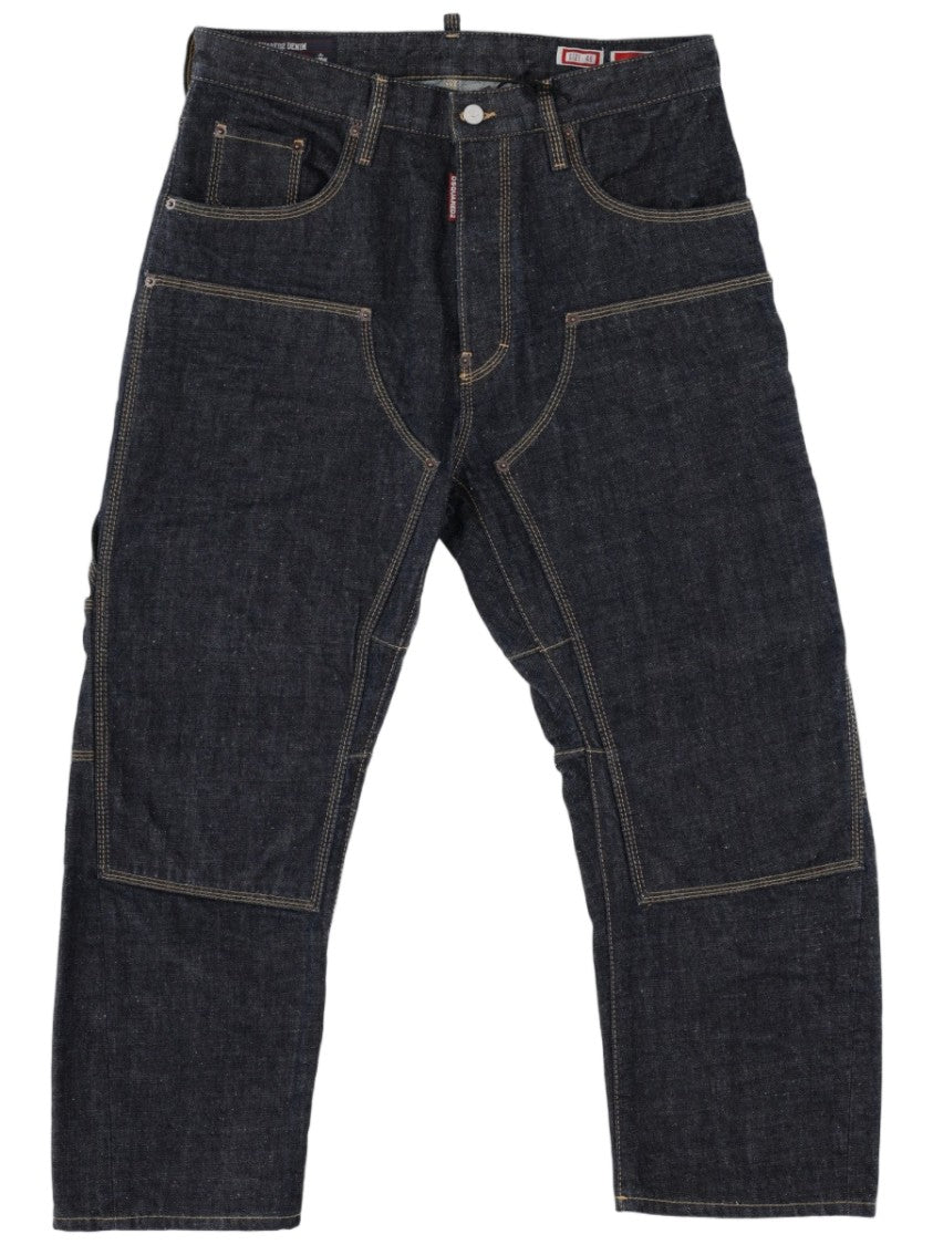 Dsquared2 Kawaii Relaxed Fit Cropped Patch Pocket Cotton Jeans