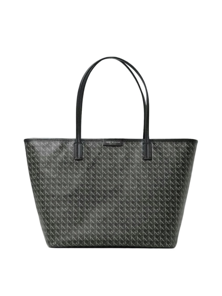 Tory Burch Structured Canvas Shoulder Bag With Subtle Pattern