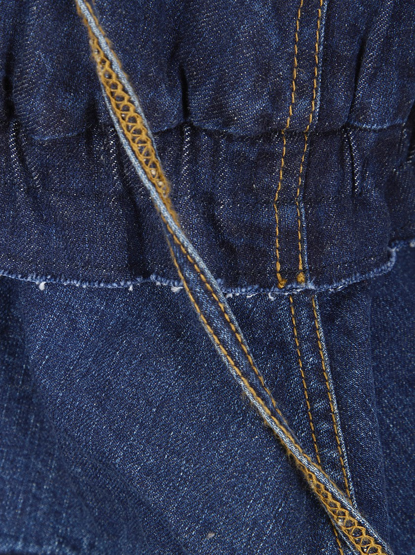 Sacai Classic Blue Denim Pullover With Buttoned Collar And Front Pocket