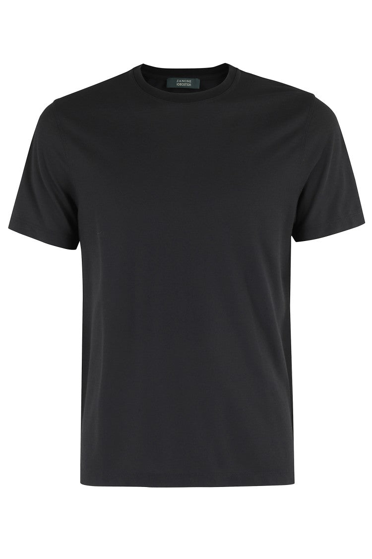 Zanone Short-Sleeve Cotton T-Shirt With Round Neckline