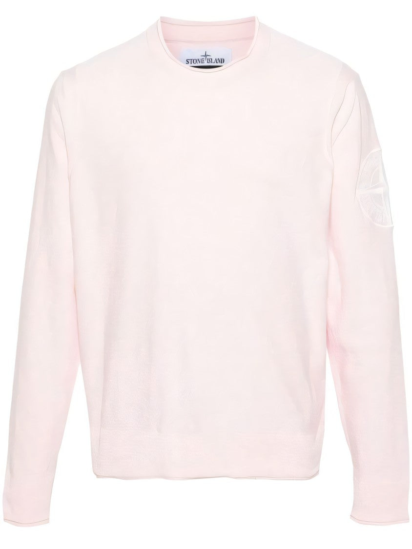 Stone Island Cotton Long-Sleeve T-Shirt With Iconic Sleeve Patch