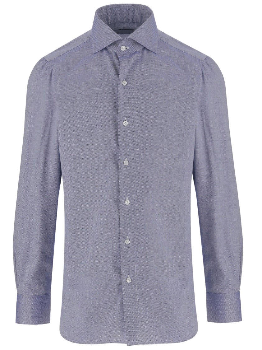 Finamore Refined Long-Sleeved Cotton Shirt With Classic Collar