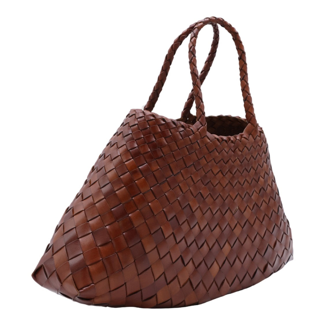 Dragon Diffusion Woven Leather Tote Bag With Braided Handles