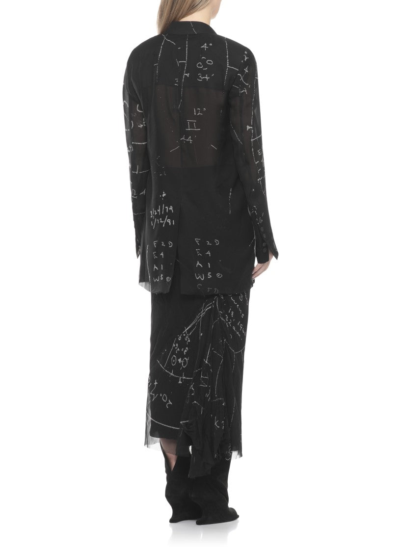 Rick Owens Black Concordian Silk Blazer
