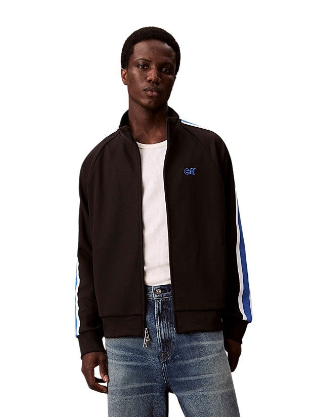 Calvin Klein Mandarin Collar Sweatshirt With Rib-Knit Details