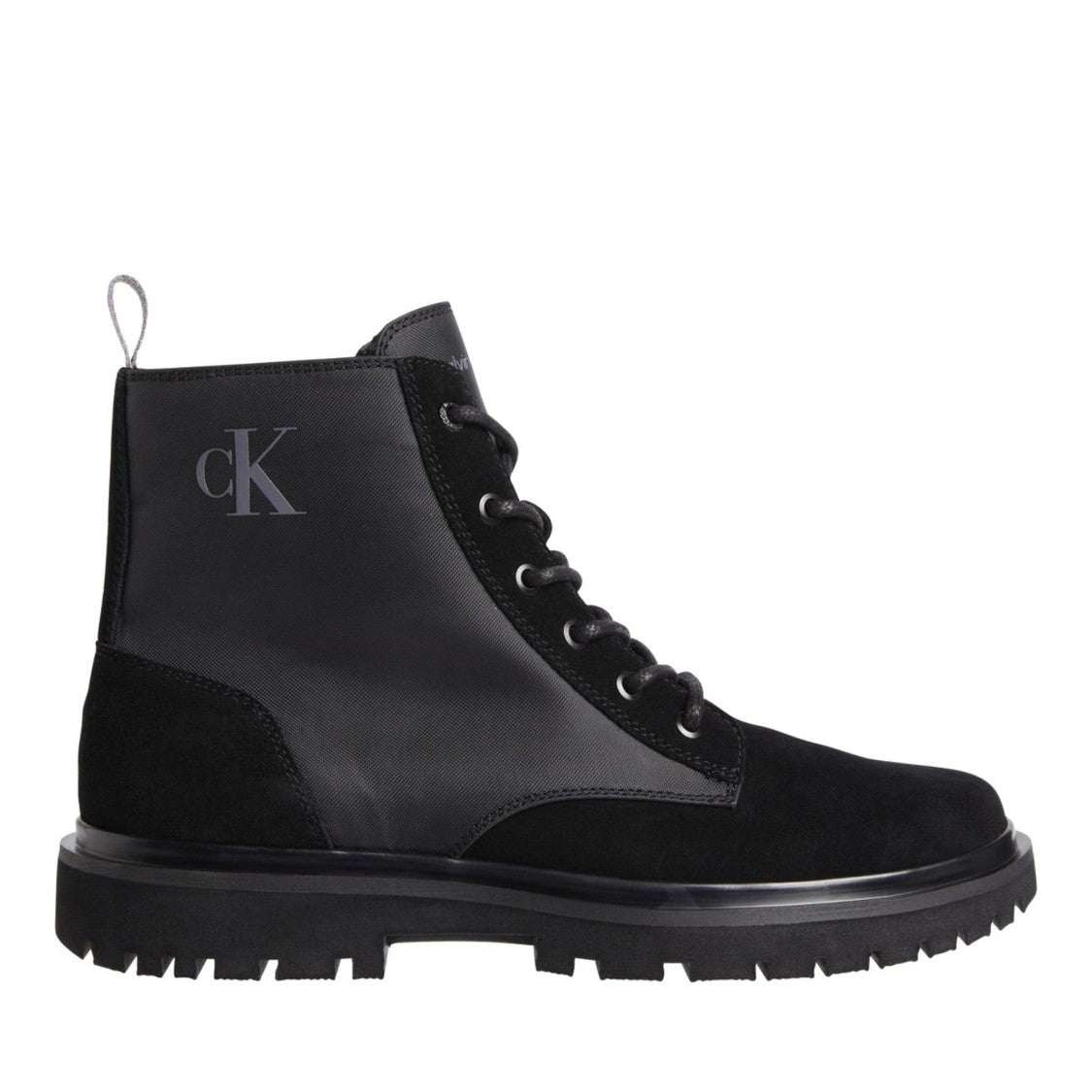 Calvin Klein Jeans Eva Black Smooth Leather-Suede Hiking Boots