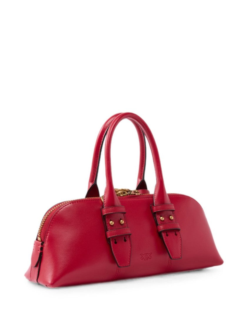 Pinko Red Elongated Gold Hardware Handbag