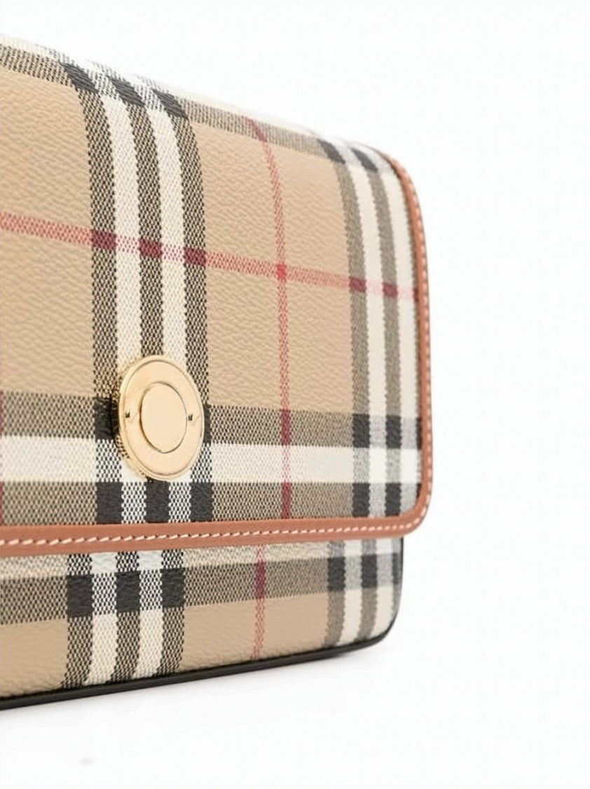 Burberry Rectangular Crossbody Bag With Iconic Checkered Pattern
