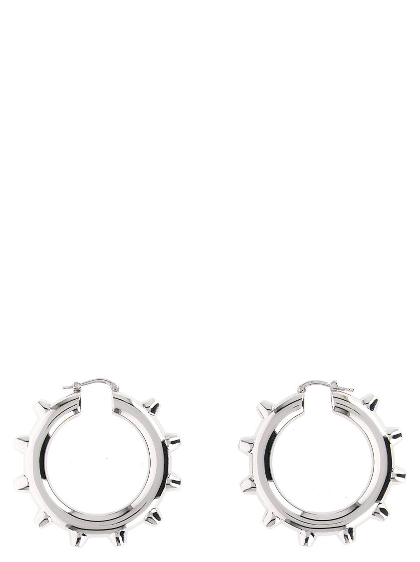 Jil Sander Hoop Earrings In Handmade Brass With Interlocking Closure