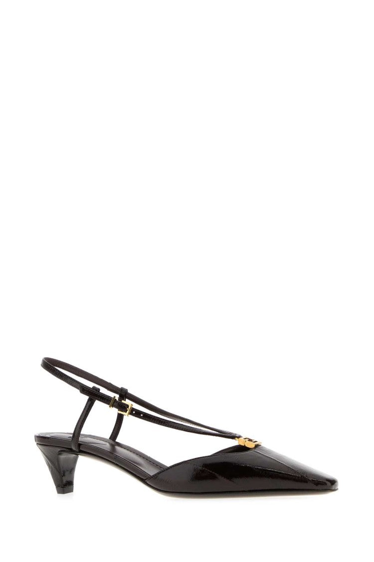 Fendi Dark Brown Leather Fendi Ffold Pumps