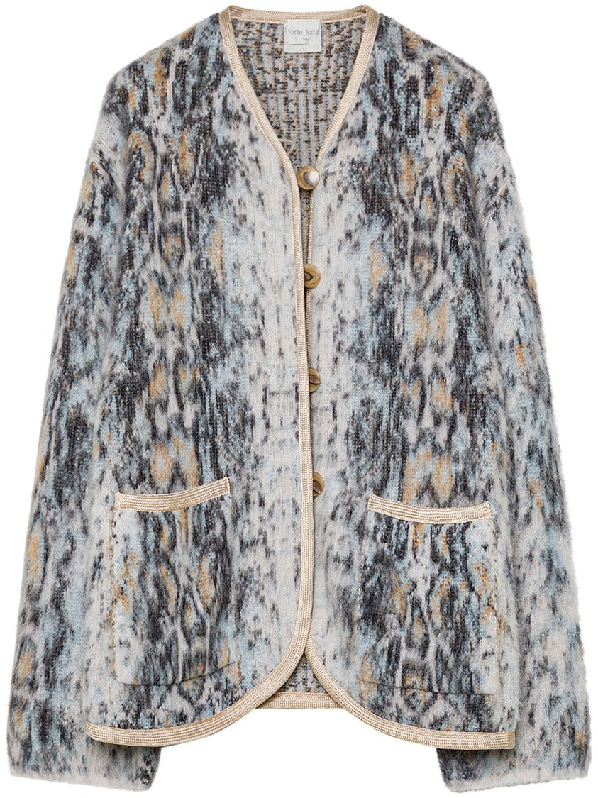 Forte Forte Python-Patterned Alpaca Jacquard Short Coat