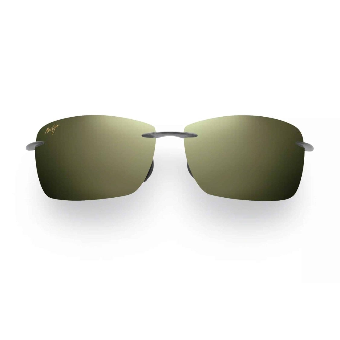 Maui Jim Rimless Sunglasses With Rectangular Green-Tinted Lenses