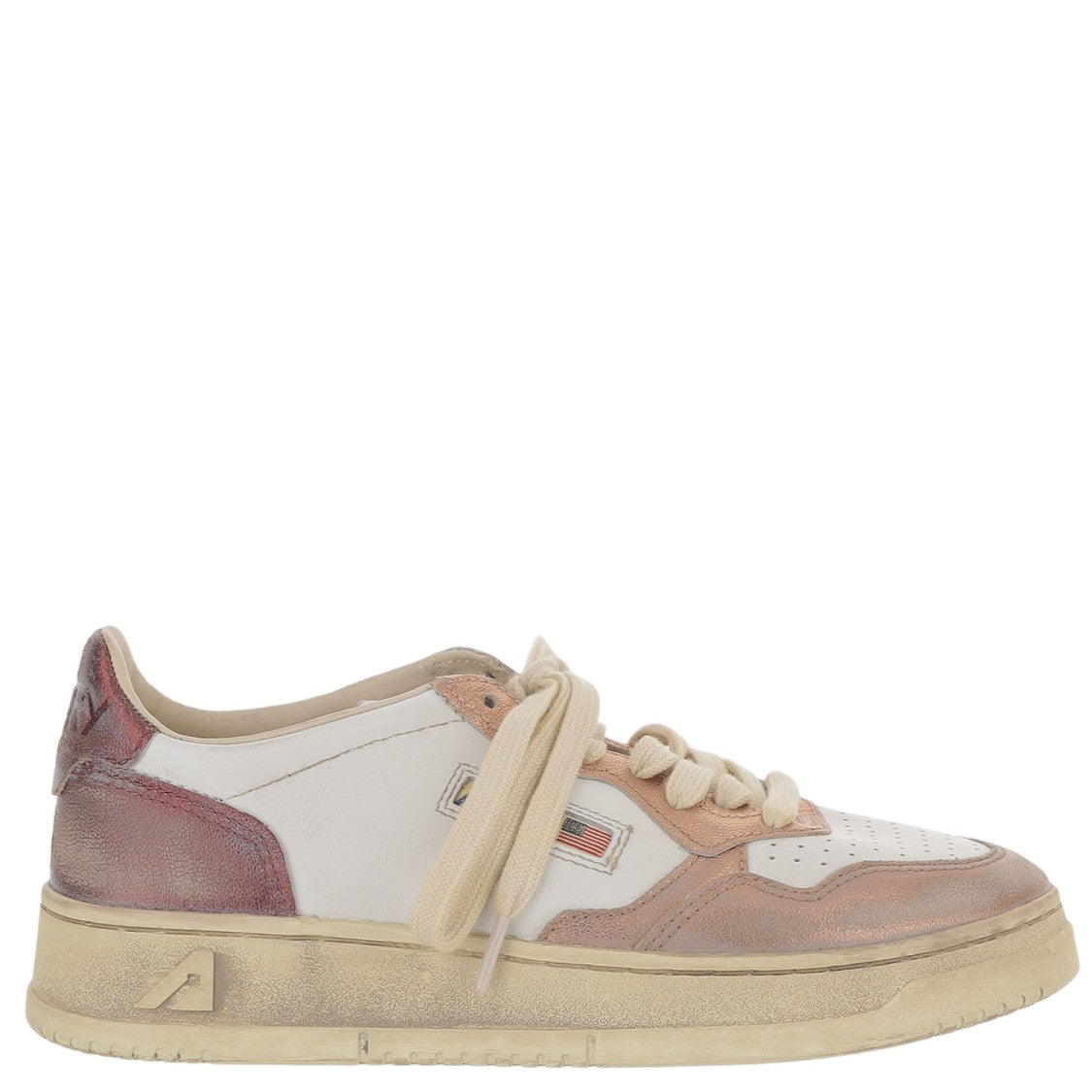 Autry Leather Sneakers With Vintage Color-Block Design And Logo Details
