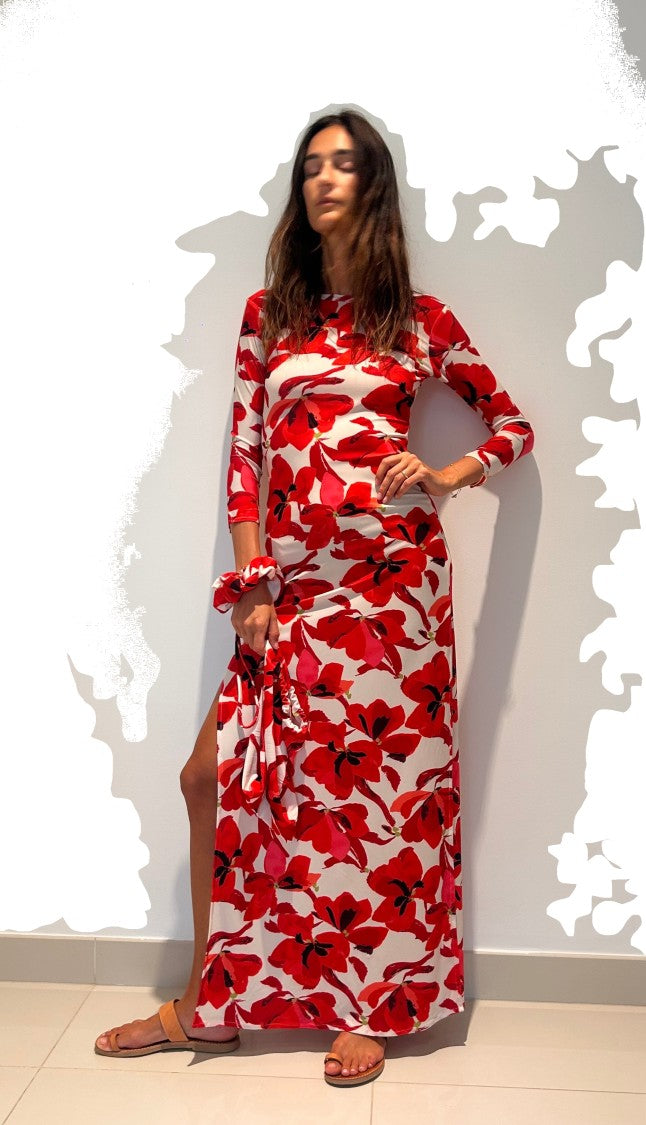 Hawa Made From Love White Maha Giant Flower Maxi Dress
