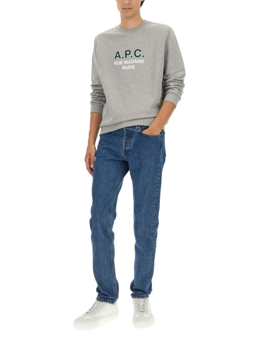 A.P.C. Logo Print Crew Neck Sweatshirt
