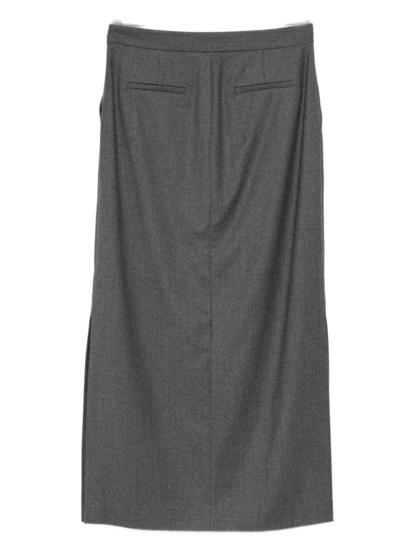 Antonelli Classic Knee-Length Gray Skirt With Subtle Details