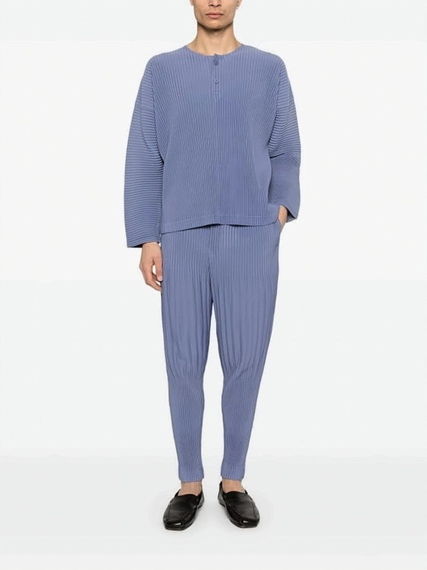 Homme Plissé Issey Miyake Pleated Casual Tapered Pants With Elastic Waistband