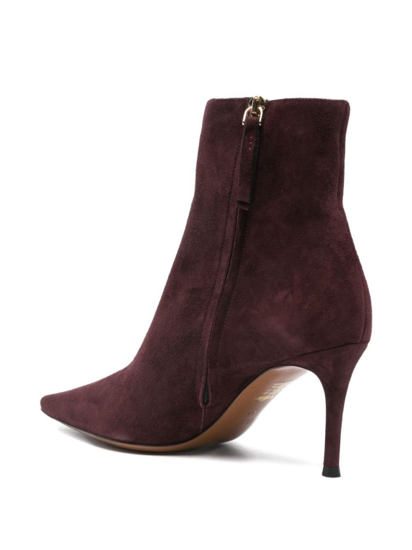 Roberto Festa Prune Silk And Nylon Ankle Boots